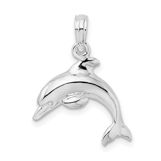 Sterling Silver Jumping Dolphin Pendant