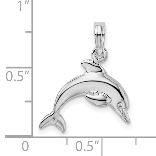 Sterling Silver Jumping Dolphin Pendant