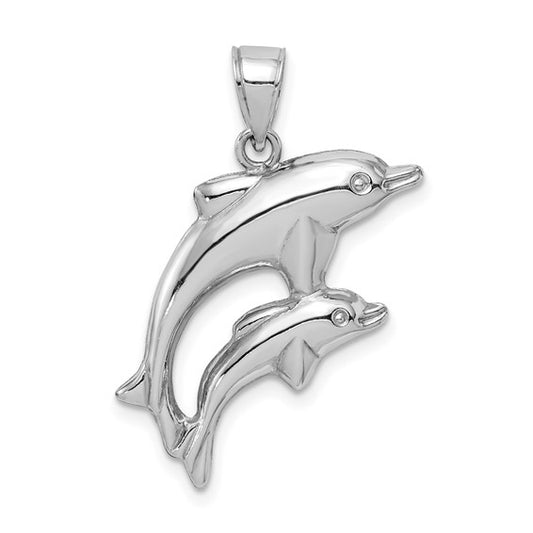 Sterling Silver Double Dolphin Pendant