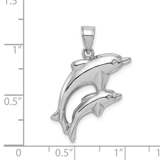 Sterling Silver Double Dolphin Pendant