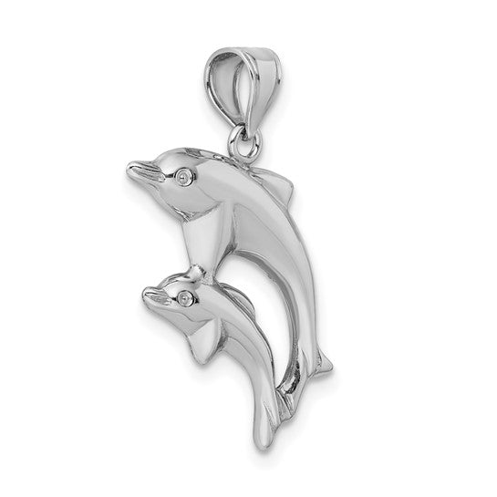 Sterling Silver Double Dolphin Pendant