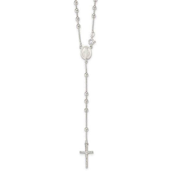 Sterling Silver 21" Rosary Beads
