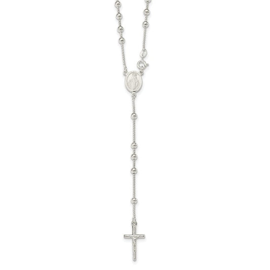Sterling Silver 21" Rosary Beads