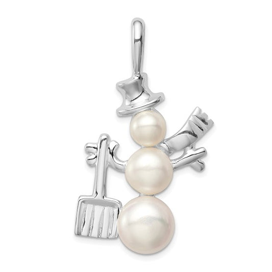 Sterling Silver Freshwater Pearl Snowman Pendant