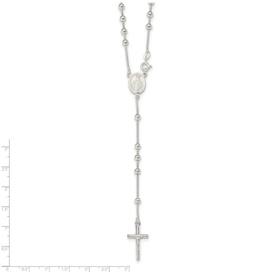 Sterling Silver 21" Rosary Beads