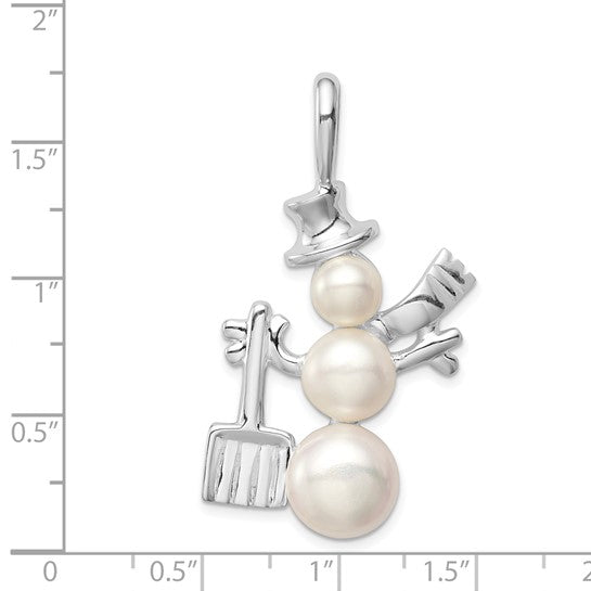 Sterling Silver Freshwater Pearl Snowman Pendant