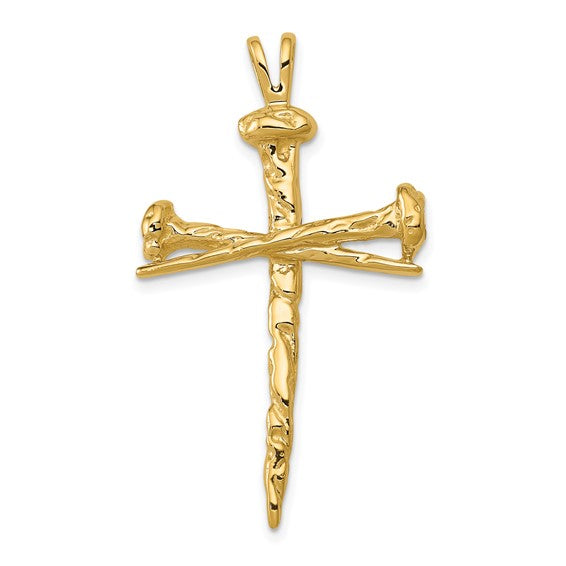 Latin Nail Cross 10K Pendant Yellow Gold/White Gold