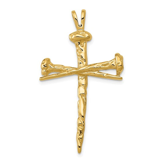 Latin Nail Cross 10K Pendant Yellow Gold/White Gold