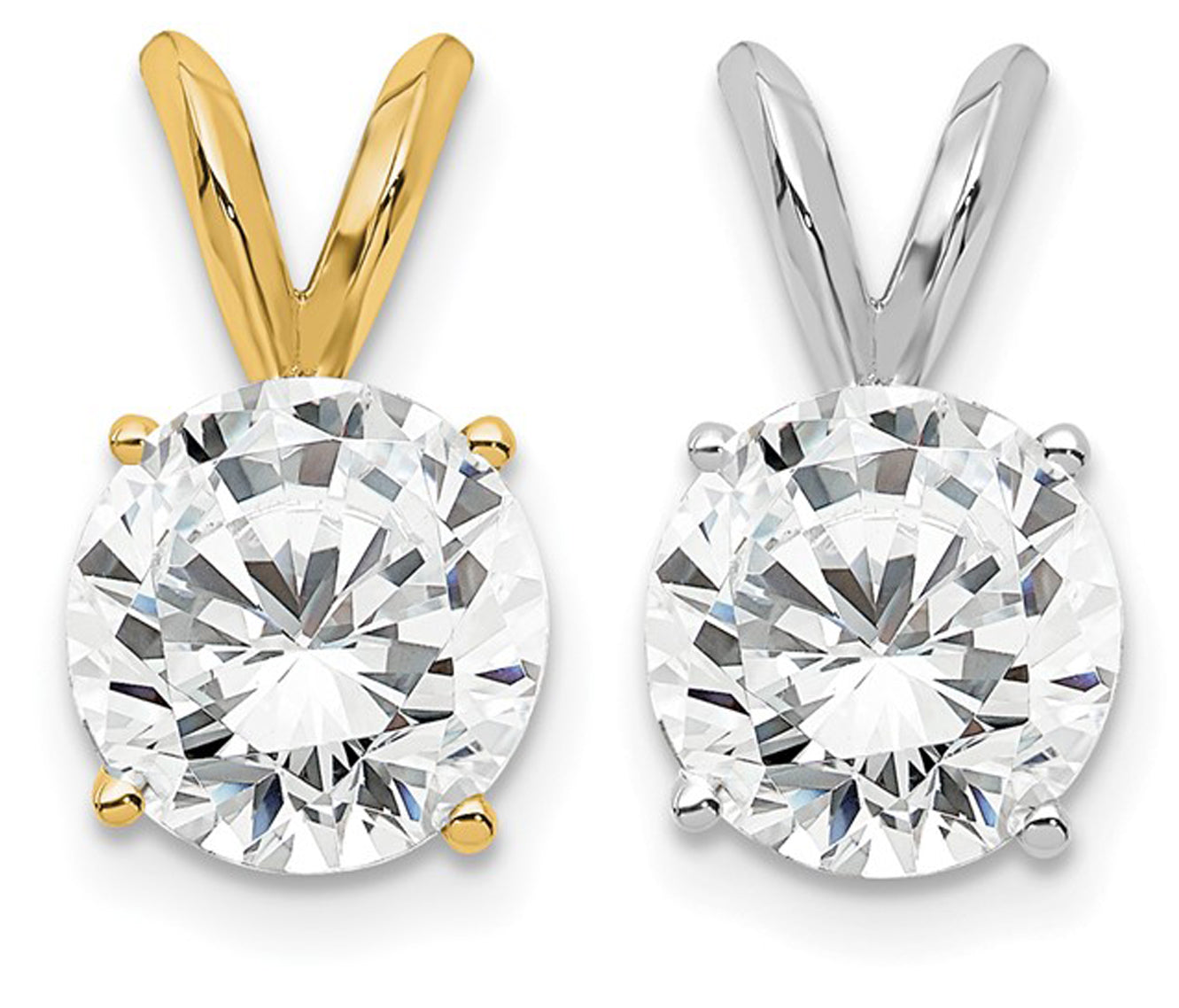 14K Yellow/White Gold .25 - 1 Carat Lab Grown Certified Diamond V Pendant