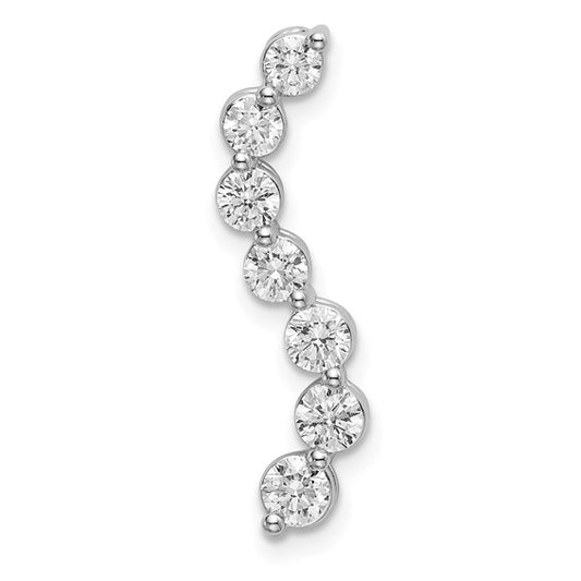 14K White Gold 3/4 Carat Lab Grown Diamond Journey Chain Slide
