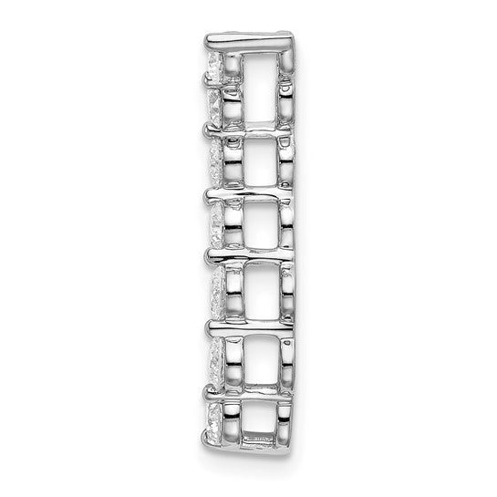 14K White Gold 3/4 Carat Lab Grown Diamond Journey Chain Slide