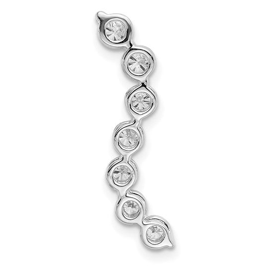 14K White Gold 3/4 Carat Lab Grown Diamond Journey Chain Slide