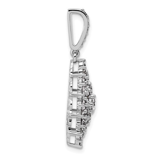 14K White Gold 2 1/2 Carat Lab Grown Diamond Cluster Pendant