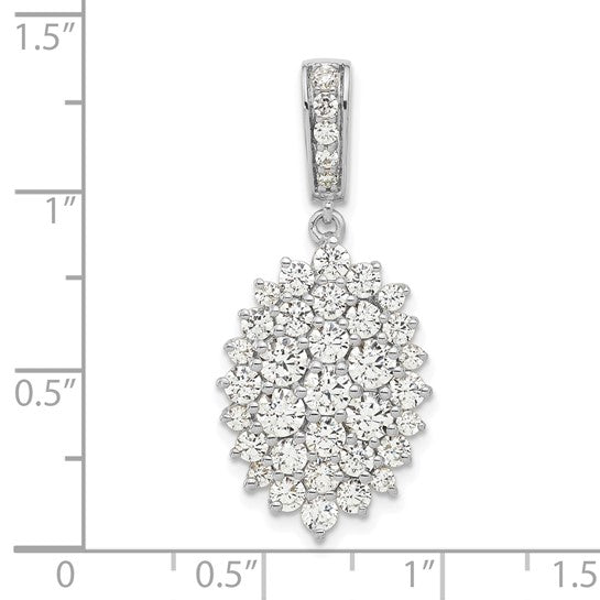 14K White Gold 2 1/2 Carat Lab Grown Diamond Cluster Pendant
