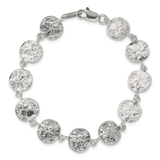 Sterling Silver Sand Dollar Sea Life Hand Made Bracelet