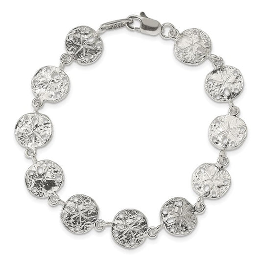 Sterling Silver Sand Dollar Sea Life Hand Made Bracelet