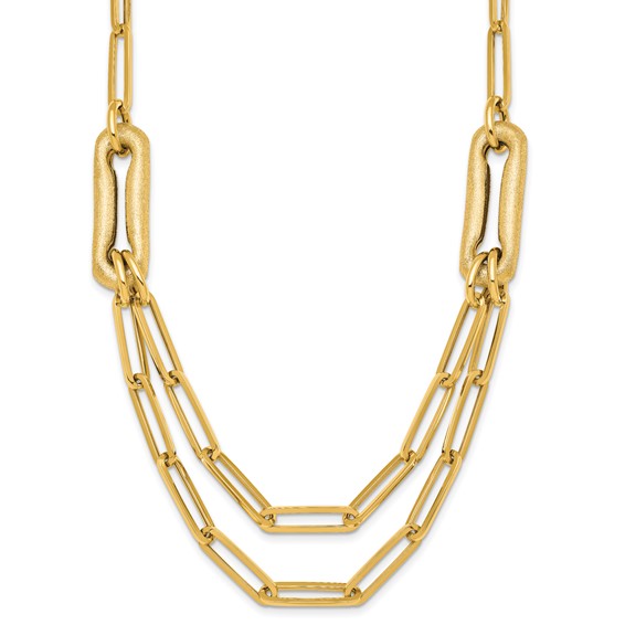 14K Yellow Gold Double Large Clip Paperclip Chain