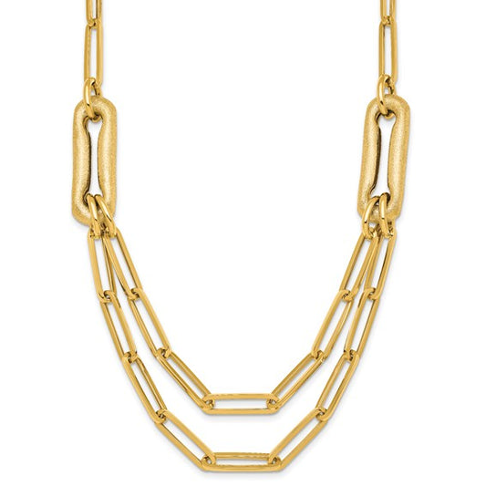 14K Yellow Gold Double Large Clip Paperclip Chain
