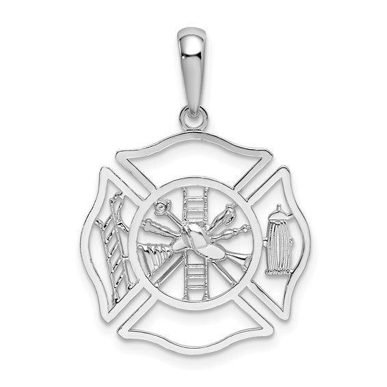 Sterling Silver First Responder Firefighter Medallion Pendant
