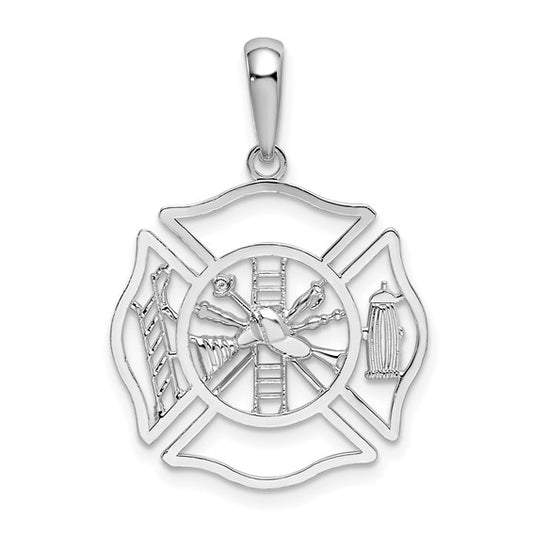 Sterling Silver First Responder Firefighter Medallion Pendant