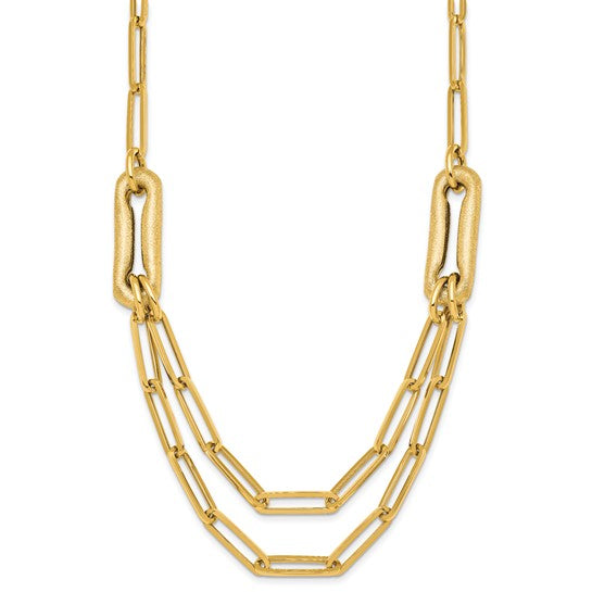 14K Yellow Gold Double Large Clip Paperclip Chain