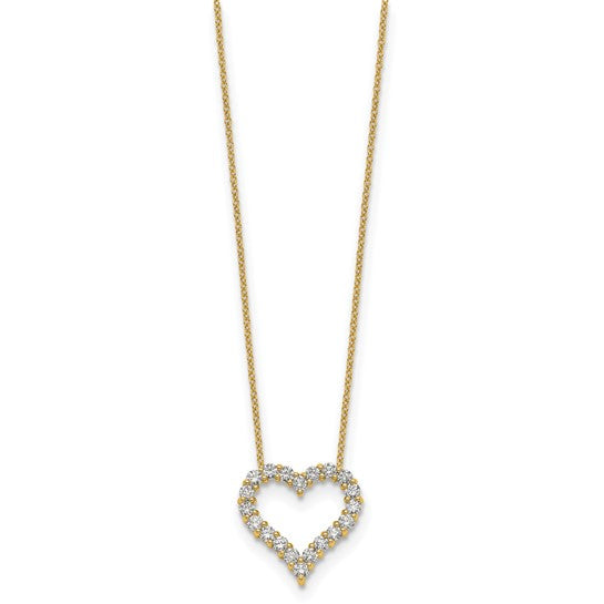 14K White/Yellow Gold 1 Carat Diamond Heart And Necklace Set