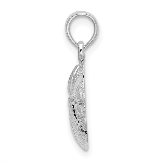 Sterling Silver White Gold Plated Basketball Pendant