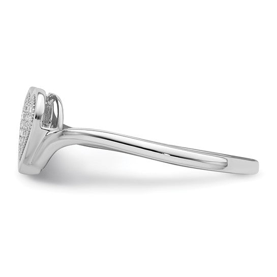 White Gold Filled Sterling Silver Cluster Heart Ring