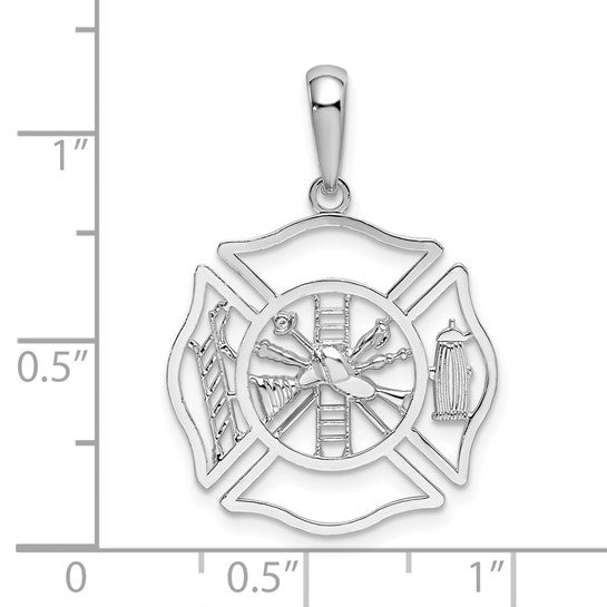 Sterling Silver First Responder Firefighter Medallion Pendant