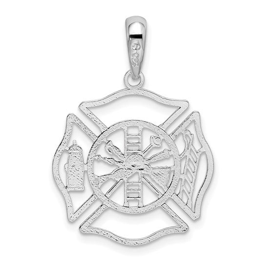 Sterling Silver First Responder Firefighter Medallion Pendant
