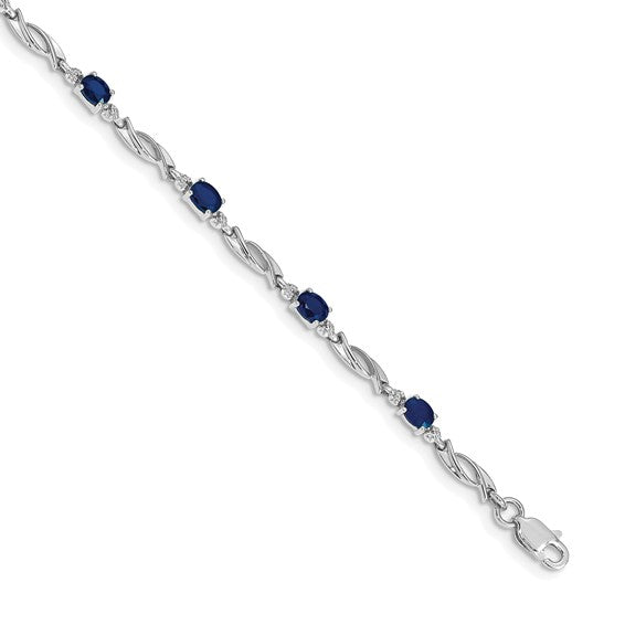 14K Yellow Gold White Gold Natural Sapphire & Diamond Fancy Bracelet