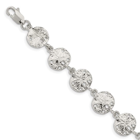 Sterling Silver Sand Dollar Sea Life Hand Made Bracelet
