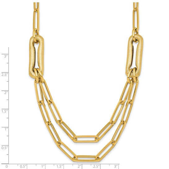 14K Yellow Gold Double Large Clip Paperclip Chain