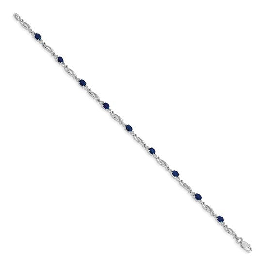 14K Yellow Gold White Gold Natural Sapphire & Diamond Fancy Bracelet