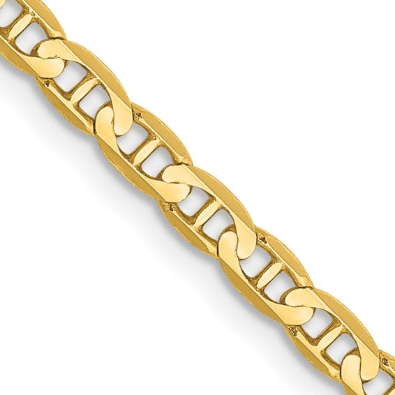 14K Concave Anchor Chain Yellow Gold