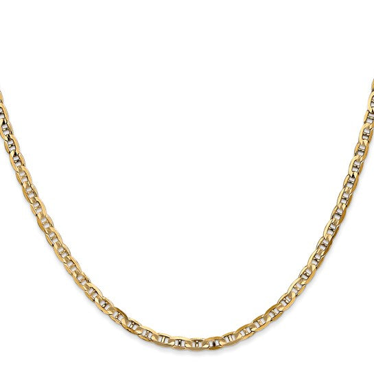 14K Concave Anchor Chain Yellow Gold