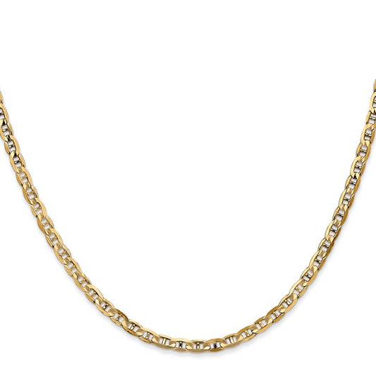 14K Concave Anchor Chain Yellow Gold