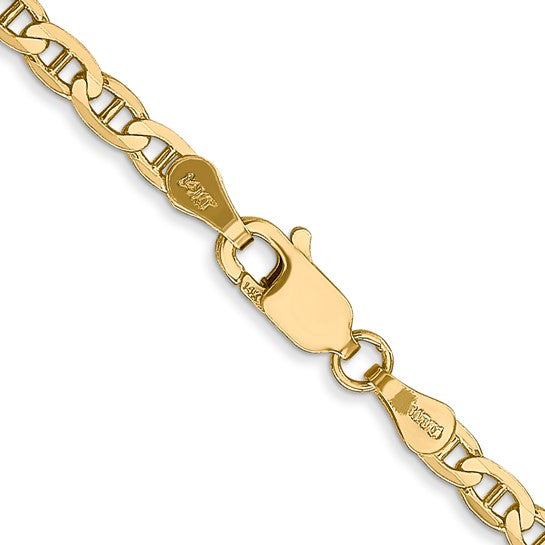 14K Concave Anchor Chain Yellow Gold