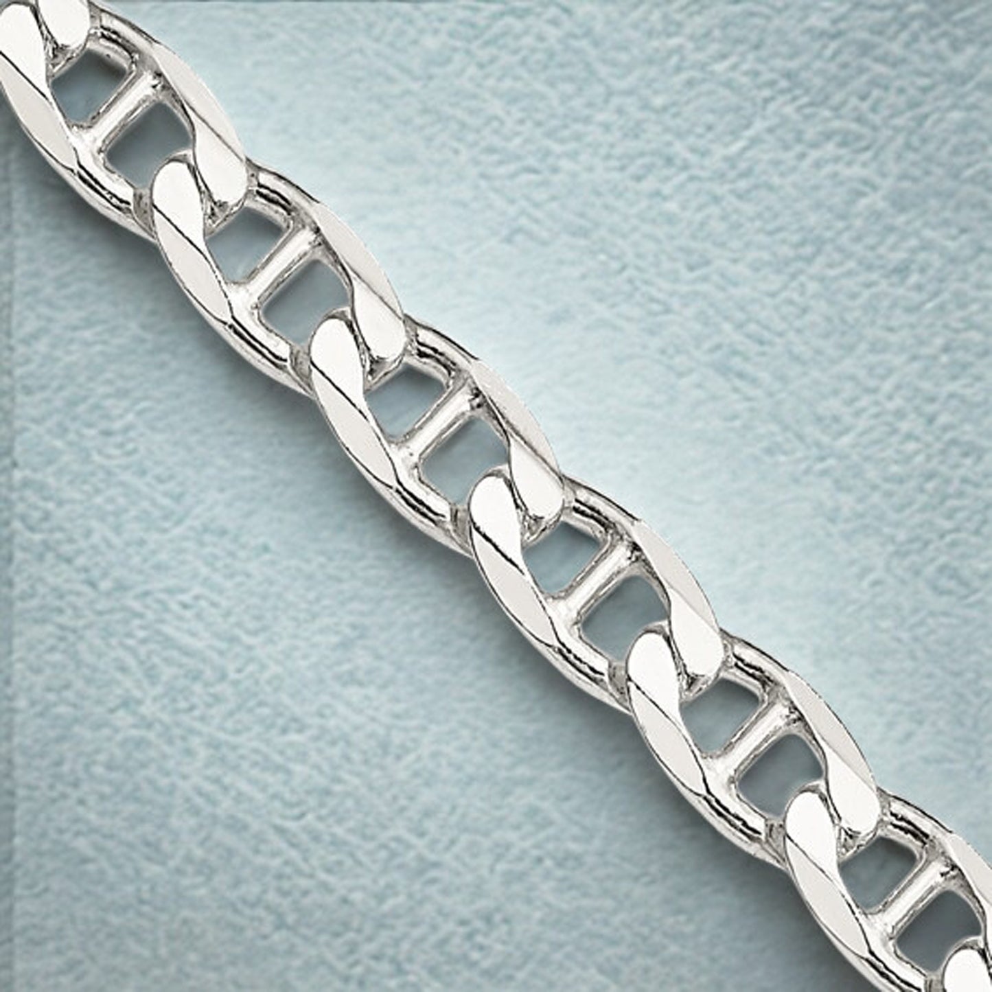 Sterling Silver Flat Anchor Diamond Cut Chain/Braclet