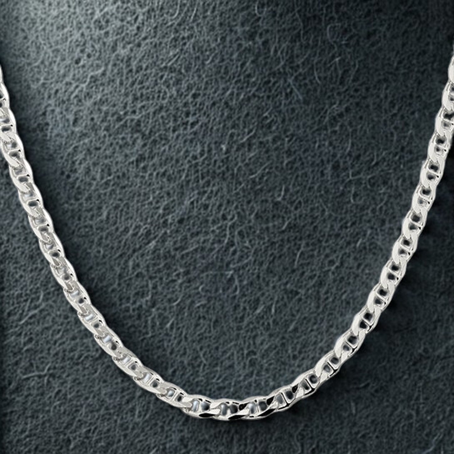 Sterling Silver Flat Anchor Diamond Cut Chain/Braclet