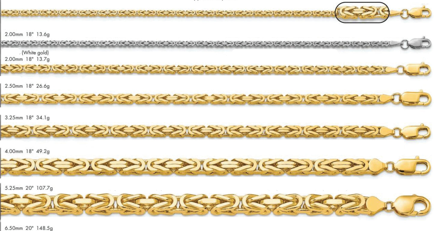 14K Byzantine Chain Yellow Gold/White Gold