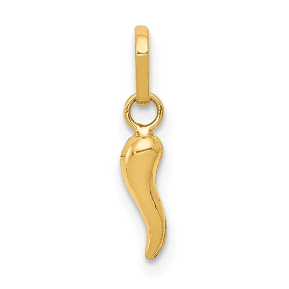 14K Gold Yellow/White/Rose Children's Italian Horn Pendant
