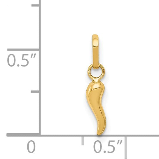 14K Gold Yellow/White/Rose Children's Italian Horn Pendant