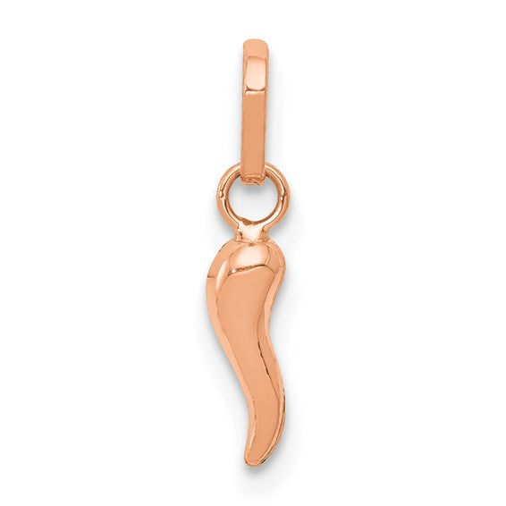 14K Gold Yellow/White/Rose Children's Italian Horn Pendant