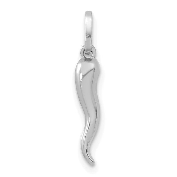 14K Gold Yellow/White/Rose Small Italian Horn Pendant