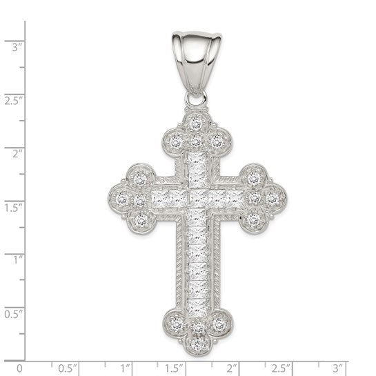 Hip Hop Fancy Cross Sterling Silver