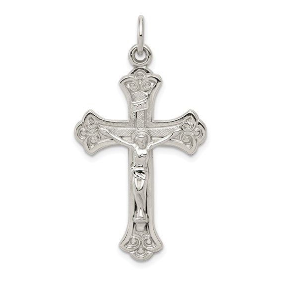 Fleur De Lis Cross Sterling Silver Pendant