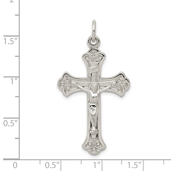 Fleur De Lis Cross Sterling Silver Pendant