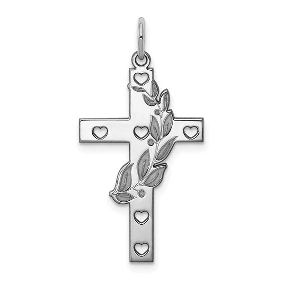 Vine Cross Pendant Sterling Silver