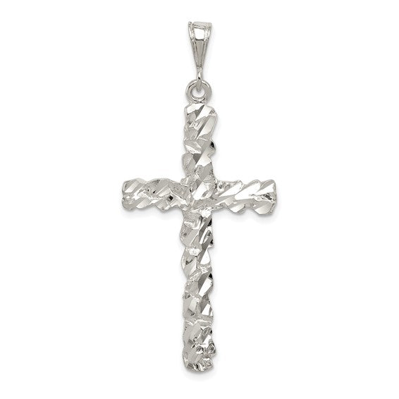 Nugget Cross Sterling Silver Pendant